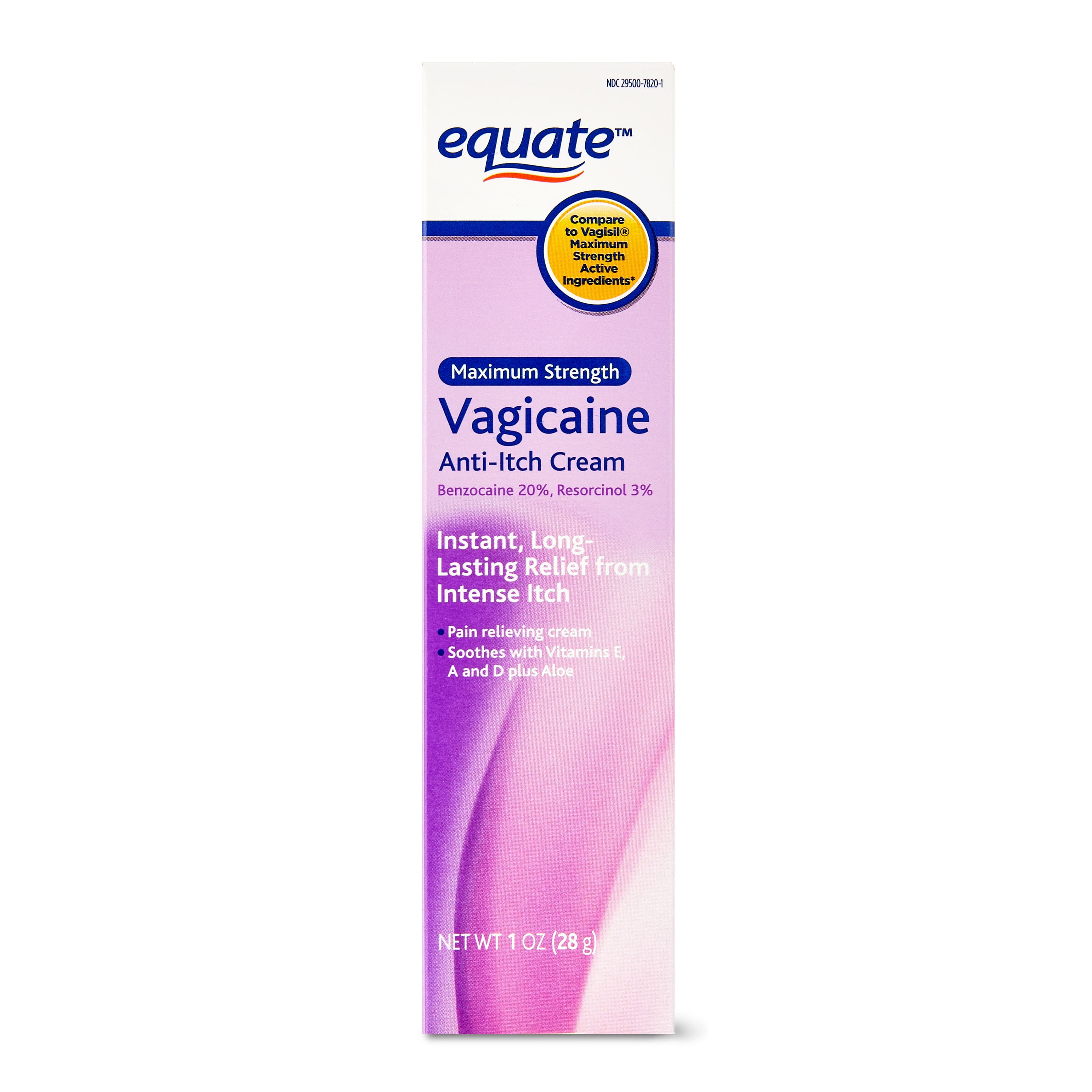 Equate Maximum Strength Vagicaine Anti-Itch Cream, 1 oz.
