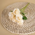 thumbnail image 5 of 6pcs Artificial Rose Bouquet - Realistic Plastic Silk Flowers, Perfect Decorations for Weddings, Bridal Showers, Home Interiors & Party Centerpieces, 5.9*13.3in, Beige, 5 of 6