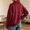 thumbnail image 5 of ZVAVZ Quarter Zip Sweatshirt for Women Lightweight Plus Size Long Sleeve Sweatshirts Fall Winter Fashion Comfy Mock Neck Pullovers Wine XL, 5 of 6