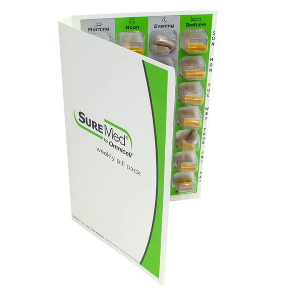 Pill Thing Weekly XL Cold Seal Pharmacy Blister Tray Organizer for 4X a Day Pills, 100 Pack