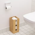 thumbnail image 2 of Navaris Bamboo Toilet Paper Storage - Narrow Free Standing Toilet Paper Holder Tower Organizer for Bathroom Restroom - Storage for 3 Toilet Rolls, 2 of 6