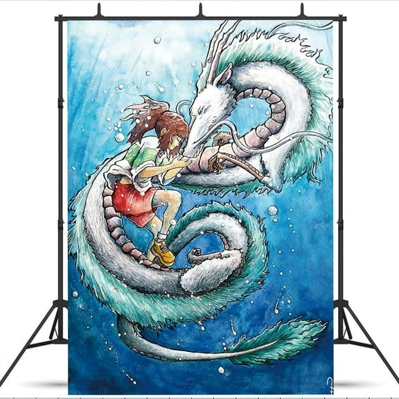 Spirited Away Sen to Chihiro no kamikakushi school Poster Backdrop Banner Party Supplies Birthday Decorations Background for Photography Taspestry