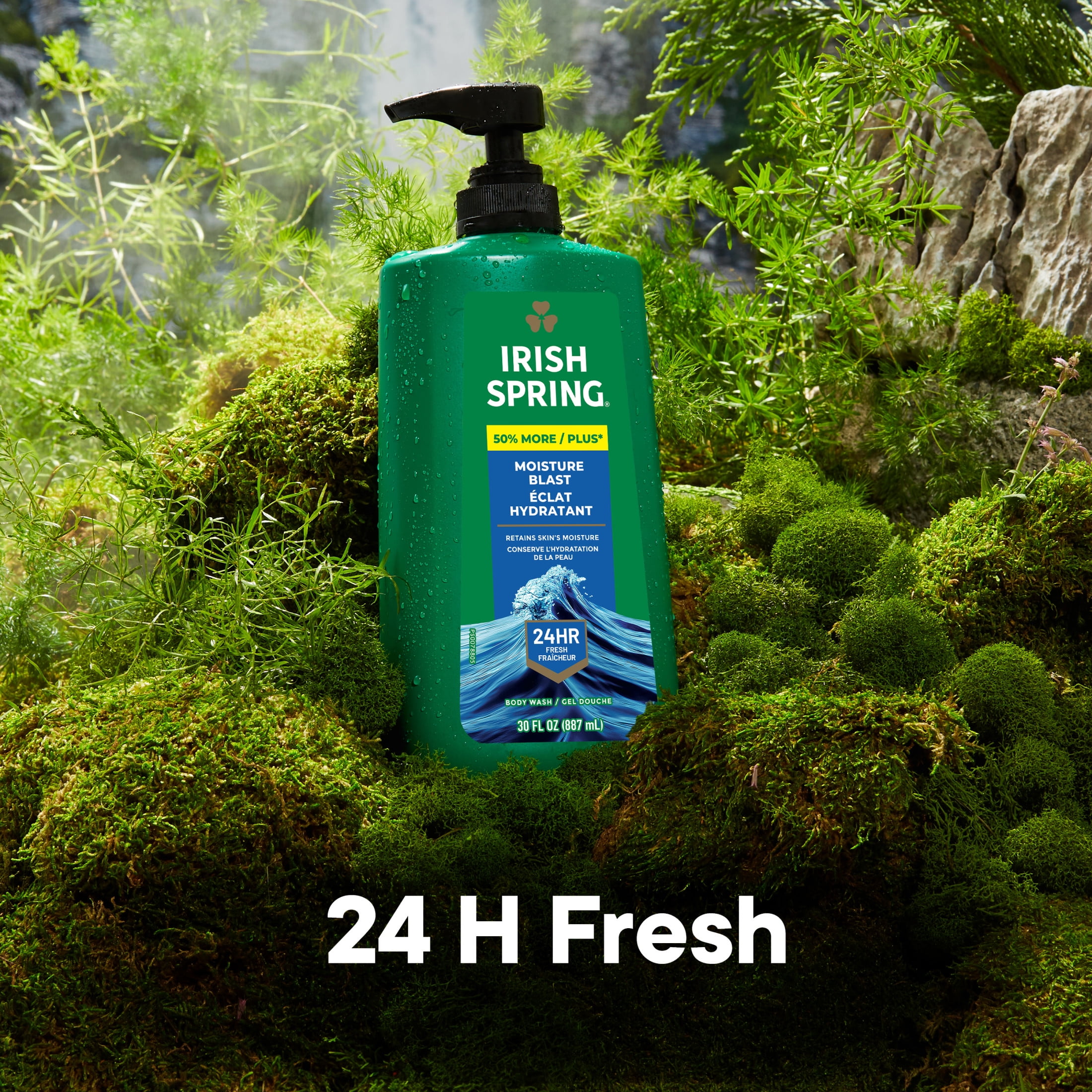 (4 pack) Irish Spring Body Wash for Men, Moisture Blast Body Wash Pump, 30 Oz