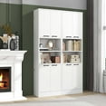 thumbnail image 6 of Costway 75" Tall Bathroom Storage Cabinet with 4 Doors & 2 Open Compartments Freestanding White, 6 of 10
