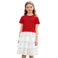 thumbnail image 7 of Teen T-Shirts for Girls Short Sleeve Cute Lace Hem Crewneck T Shirts Casual Pullover Tops Summer Tops 13-14 Years Old Girl Clothes, 7 of 7