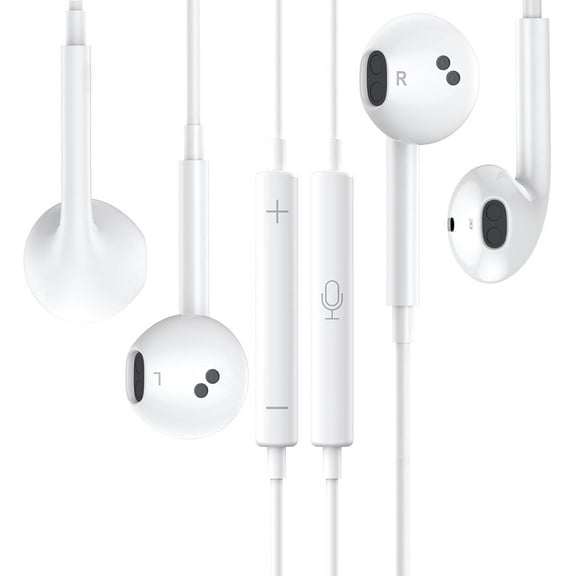 2 Packs Lilltning Headphones for iPhone Earphones Wired Nosie Reduction Built-in Microphone&Volume Control HeadsetsEarbuds for iPhone 14/13/12/11/XR/XS/X/8/7/6/SE/Pro Max,Support All iOS System,White