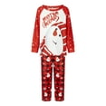 thumbnail image 2 of Elippeo Christmas Family Pajamas Matching Set Letter Snowman Print Long Sleeve Tops and Plaid Pants Sleepwear, 2 of 10