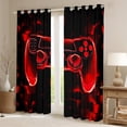 thumbnail image 2 of Manfei Futuristic Gamepad Boys Black Out Curtains, Black Red Honeycomb Curtains Pack of 2 (42x63 Each), Geometric Abstract Bedroom Curtains, Curtains and Drapes Home Decor, 2 of 6