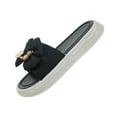thumbnail image 3 of Sandalias de moda para mujer, zapatillas de plataforma, zapatos con lazo, sandalias antideslizantes. 36 37 Negro, 3 of 9