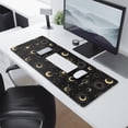 thumbnail image 2 of Long Mouse Pads for Desk,Black Gold Sun Moon Pattern Desk Mats on Top Of Desks, Desk Mouse Pad Extra Large with 3mm Non-Slip Base and Stitched Edge for Gaming,Office,Work,Home 31.5"x11.8", 2 of 6