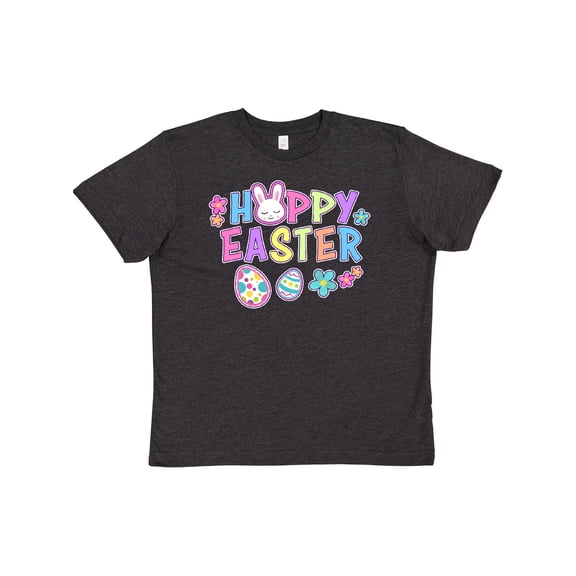Inktastic Happy Easter with Bunny Face and Easter Eggs Youth T-Shirt