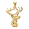 thumbnail image 1 of FB Jewels 14K Yellow Gold Deer Head Profile 6 Point Buck 2D Pendant, 1 of 4