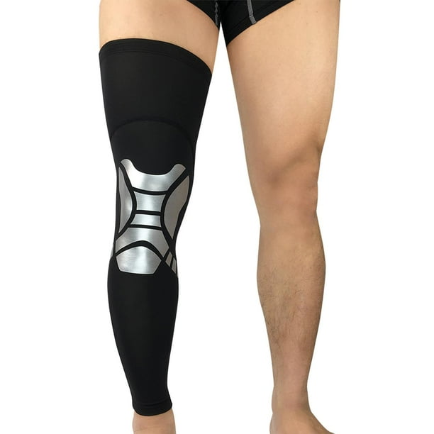 1X Manga de soporte de compresión deporte articular del dolor Negro y plateado XL shamjiam Rodillera deportiva
