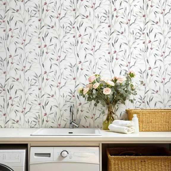 GYTY Vintage Leaf & Floral Self-Adhesive Wallpaper - Waterproof, Stain-Resistant, Easy to Clean for Kitchen Cabinets, Tables, Chairs & Room Decor
