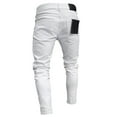 thumbnail image 5 of Men Stretchy Ripped Skinny Biker Jeans Destroyed Hole Taped Slim Fit Denim Pants, 5 of 5