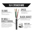 thumbnail image 2 of Voltive 16/4 Speaker Wire - CL3 - In-Wall & Direct Burial - OFC - 500FT - Black, 2 of 6