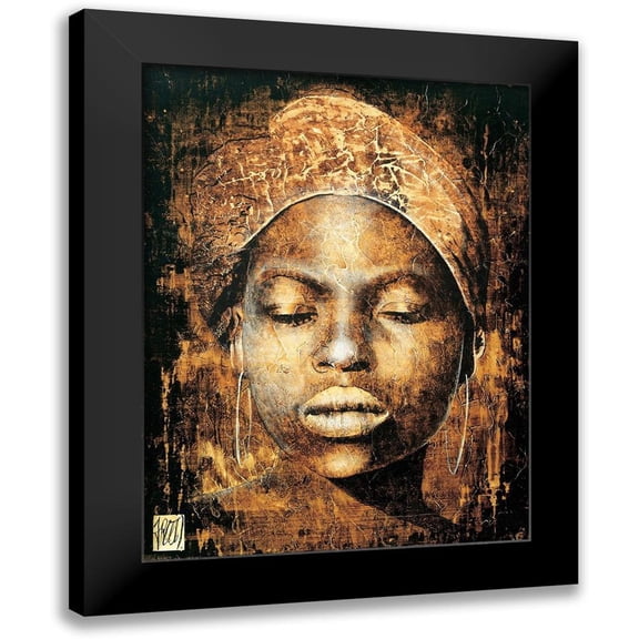 Arietti, Fabienne 12x14 Black Modern Framed Museum Art Print Titled - Les yeux fermes