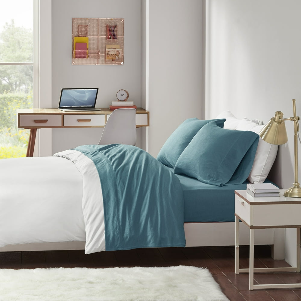 Comfort Classics All Season Cotton Blend Jersey Knit Sheet Set, Teal