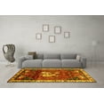 thumbnail image 3 of Ahgly Company Machine Washable Indoor Square Animal Yellow Traditional Area Rugs, 7' Square, 3 of 4