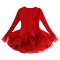 thumbnail image 4 of Splozh Tenue d'Automne pour Tout-Petites Filles Printemps et Automne Robe de Fête d'Hiver à Manches Longues pour Filles Robe en Maille à Motif Rouge, 3-4 Ans, 4 of 6