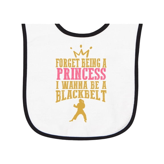 Inktastic Karate Princess Girls Martial Arts Baby Terry Cloth Bib
