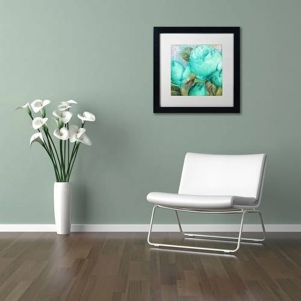 Trademark Fine Art "Aqua Rose II" Canvas Art by Color Bakery White Matte, Black Frame