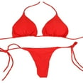 thumbnail image 4 of AMERTEER Maillot de Bain Femme Micro Bikini Ensemble String à Nouer sur le Côté, 4 of 4