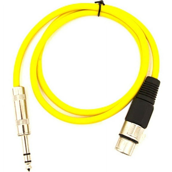 Seismic Audio SATRXL-F3, Yellow 3' XLR Female to TRS Patch Cable