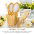 thumbnail image 2 of CATPAN 5pcs Vintage Hand Mirror Comb Set Makeup Vanity Mirror Comb Hair Brush Set Detangling Hair Brush Rat Tail Comb with Comb Holder Golden Womens Wallet Womens Wallet, 2 of 18