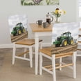 thumbnail image 5 of Farmhouse Chair Covers Set of 8 Rustic Country Green Bulldozers Realistic Well Farmland Chair Back Covers Stretch Removable Washable Slipcovers Protector for Dining Room Kitchen Party Decor, 5 of 9