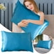 thumbnail image 2 of PYPESEEWY Liquidación Sábanas y Fundas De Almohada Funda De Almohada De Seda Sin Cremallera Color Sólido Funda De Almohada De Seda Sin Cremallera Funda De Almohada Azul Tamaño Estándar, 2 of 7