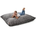 thumbnail image 6 of Congermom 4 in 1 Bean Bag Chair, Giant Memory Foam Filling Bean Bag Sofa, Adult Bean Bag Chair, Machine Washable Faux Fur Cover, Bean Bag for Adult (Grey), 6 of 8