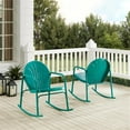 thumbnail image 2 of Afuera Living Steel Metal Rocking Chair in Turquoise Gloss (Set of 2), 2 of 6