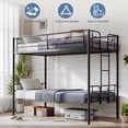 thumbnail image 2 of YIORTWO Bunk Bed Twin Over Twin, Heavy Duty Metal Bunk Beds with Safety Rails & Ladder, Space-Saving Design,440lbs Capacity,No Box Spring Needed, Black, 2 of 6