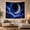 Blue Space Moon, variant on Moon Phases in Starry Night Sky With Crescent Orbits, Mystical Celestial for Astronomy Lovers, Celestial Decor Art, Housewarming Gift Tapestry Wall Hanging for Bedroom and Living Room