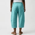 thumbnail image 5 of Migroa Women's Barrel Sweatpants Loose Fit Lounge Pants Womens Linen Baggy Harem Pants Wide Leg Lounge Drawstring Barrel Pants Casual Beach Trousers with Pockets Light Blue 2Xl, 5 of 6