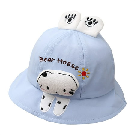 

Infant Boys Girls Fisherman Hat 3D Plush Cartoon Animal Bear/Dog/Tiger/Rabbit Wide Brim Sun Protection Cap Sunscreen Basin Hats