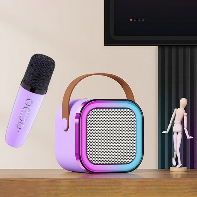 Oliegs Heated Blanket Portable Mini Karaoke Machine An Ideal Gift For Children's Birthdays And Holidays Microphone Integrated Sound System Mini Sound System Chocolate