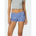 thumbnail image 5 of Rdhnmea Women Plaid Shorts, Elastic Waist Casual Shorts Summer Streetwear, 5 of 9