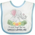 thumbnail image 3 of Inktastic I'll Never Forget That My Uncle Loves Me Cute Elephants Boys or Girls Baby Bib, 3 of 4
