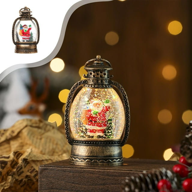Vaidha Christmas Night Light with Clear LED Hanging Lantern | Battery Operated Pendant for Tree & Party Decor | Portable Santa Claus & Christmas Tree Design | Includes 1 Light