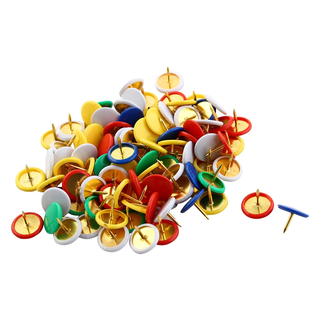 Unique Bargains100 Pcs Round 5 Colors Corkboard Photo Push Pins Thumb