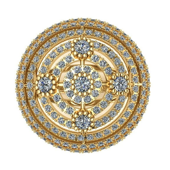 2carat Round Cut Diamond Prong Women's Bridal Fancy Cluster Halo Ring Anniversary Wedding Band Solid 14K Gold GH I1