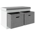 thumbnail image 1 of HOMCOM Shoe Bench with Cushion Seat, 2 Fabric Drawers for Entryway Hallway, 1 of 10