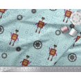thumbnail image 2 of Soimoi Green Moss Georgette Fabric Cartoon Machine & Gear Parts Hardware Decor Fabric Printed Yard 42 Inch Wide, 2 of 3