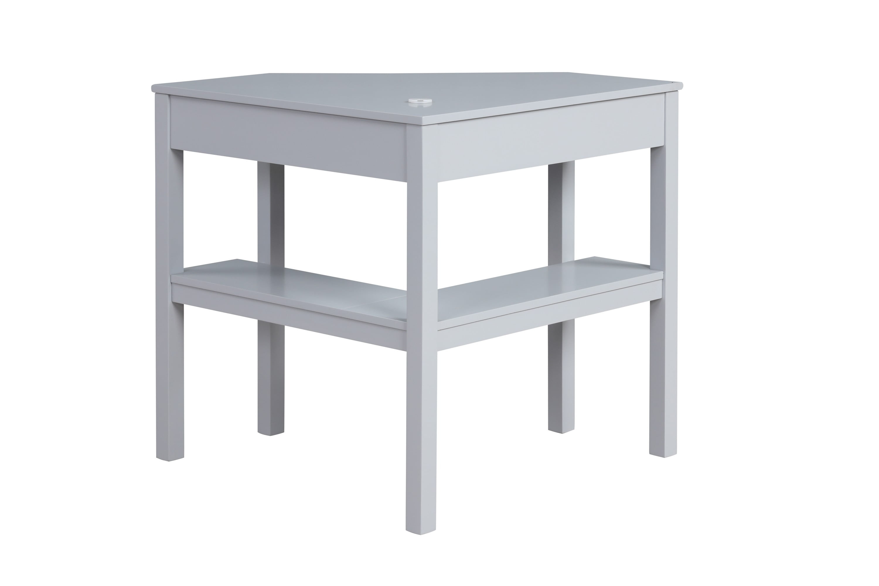 Linon Lakelyn Corner Desk, 29" Wide with Hidden Sliding Keyboard Tray, Gray