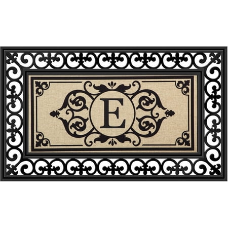 Evergreen Flag Seasonal Sassafras Interchangeable Mat and Tray Cambridge Monogram Burlap , Letter E