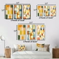 thumbnail image 4 of Designart "Retro Cubism Abstract Composition I" Modern Midcentury Wall Art Set Of 3 - Abstract Midcentury Gold Canvas Set For Living Room Decor, 4 of 6