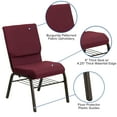 thumbnail image 4 of BizChair 18.5''W Church Chair in Burgundy Patterned Fabric with Book Rack - Gold Vein Frame, 4 of 11