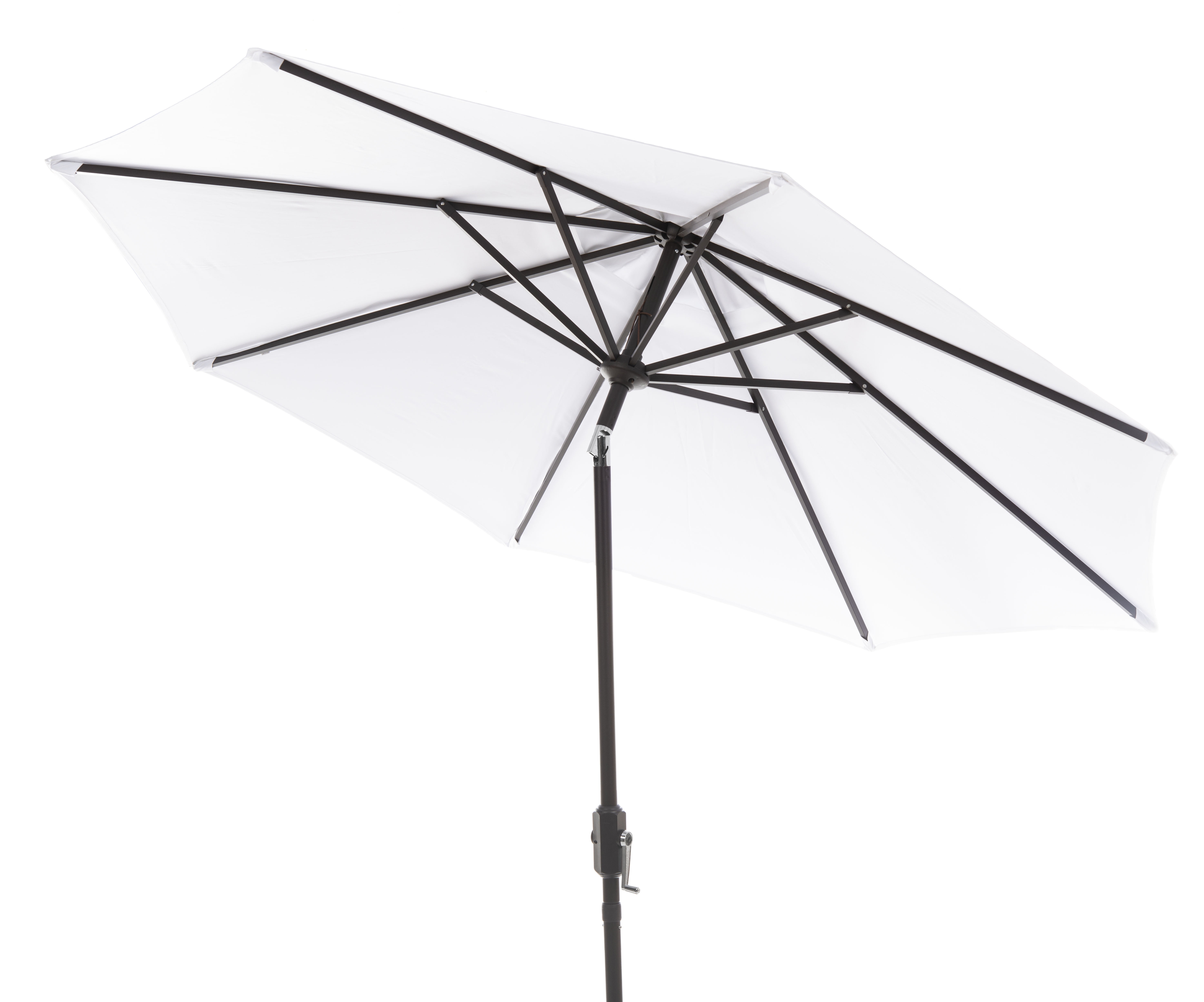 SAFAVIEH Herla 11' Auto Tilt Market Round Patio Umbrella, White
